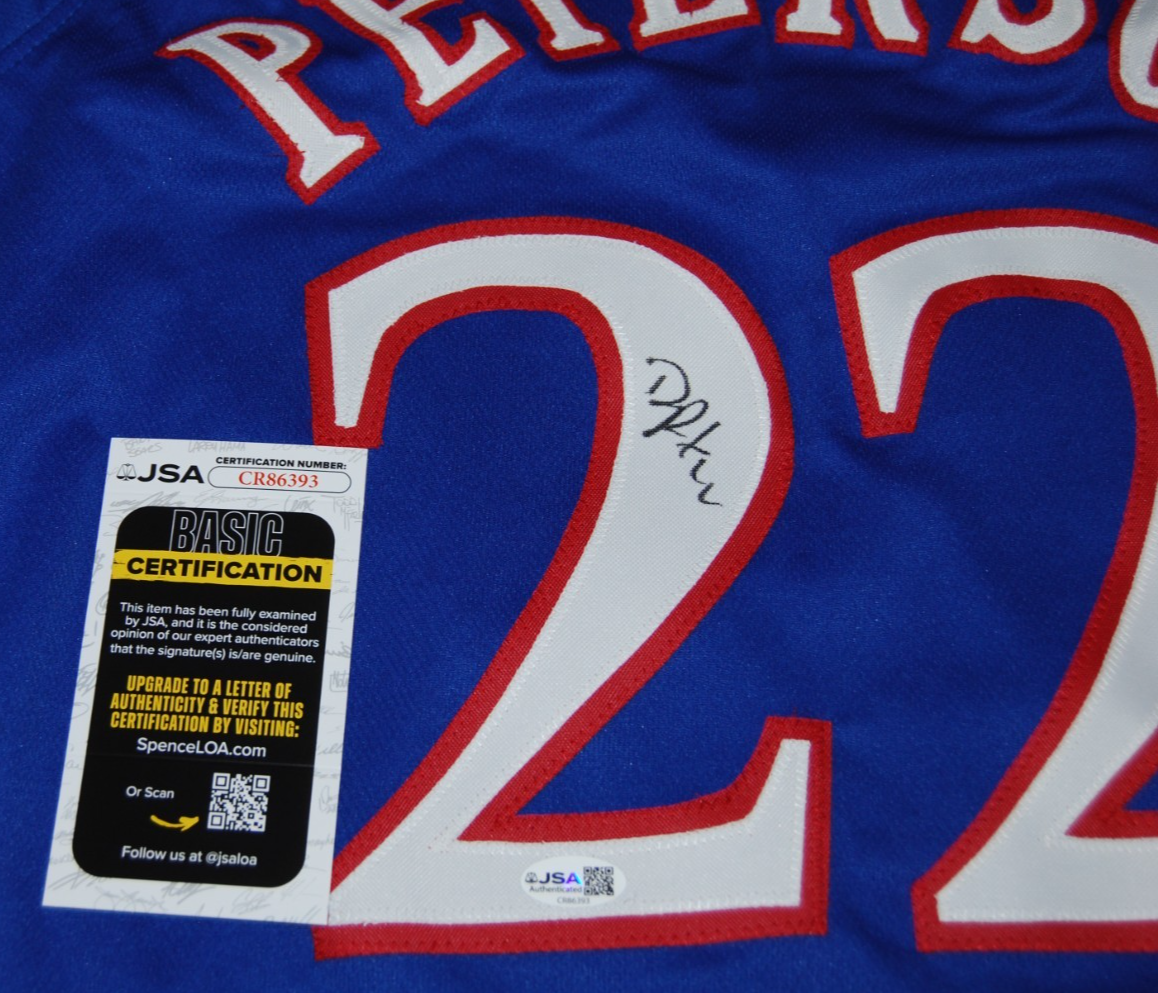 DARRYN PETERSON signed (KANSAS JAYHAWKS) Blue basketball jersey JSA CR86393
