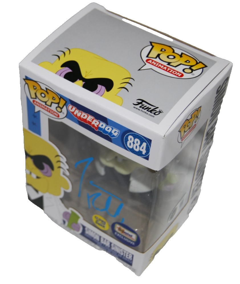JIM BELUSHI signed (UNDERDOG) #1884 Simon Bar Funko Pop BECKETT BY085888