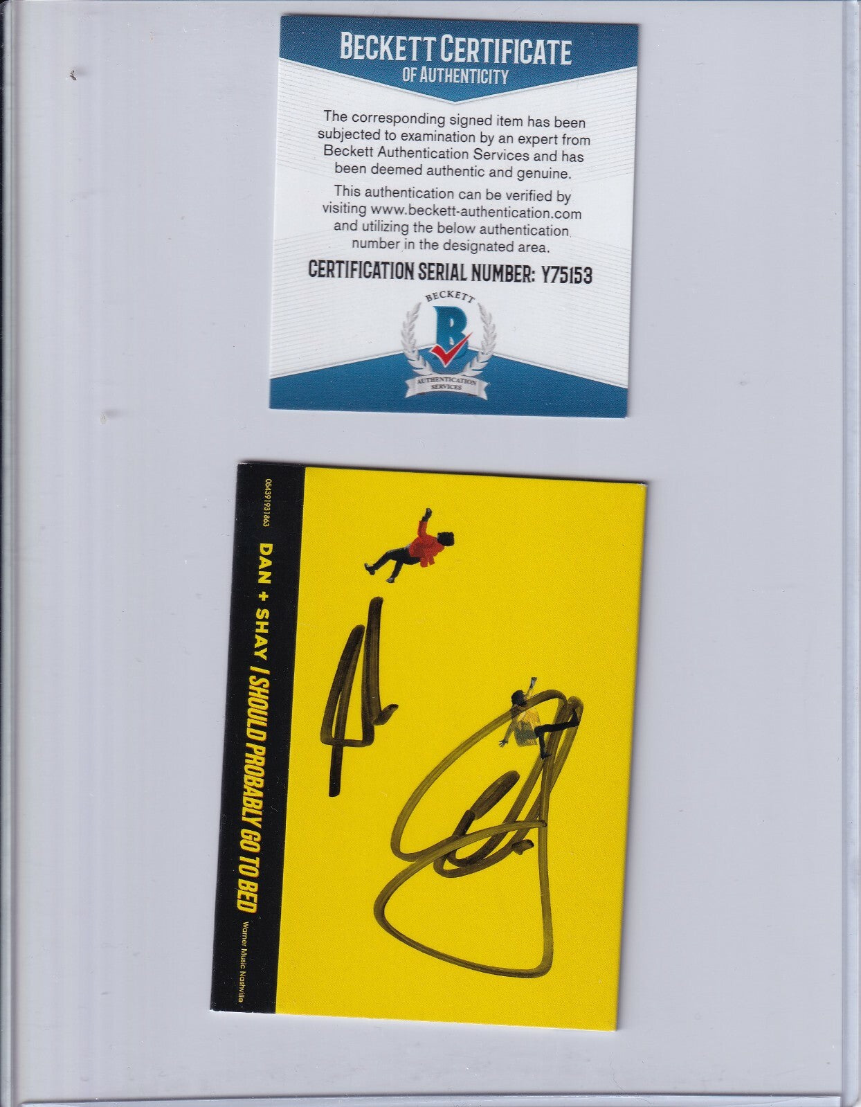 DAN + SHAY Signed "I Should Probably go to Bed" autographed CASSETTE BAS Y75153