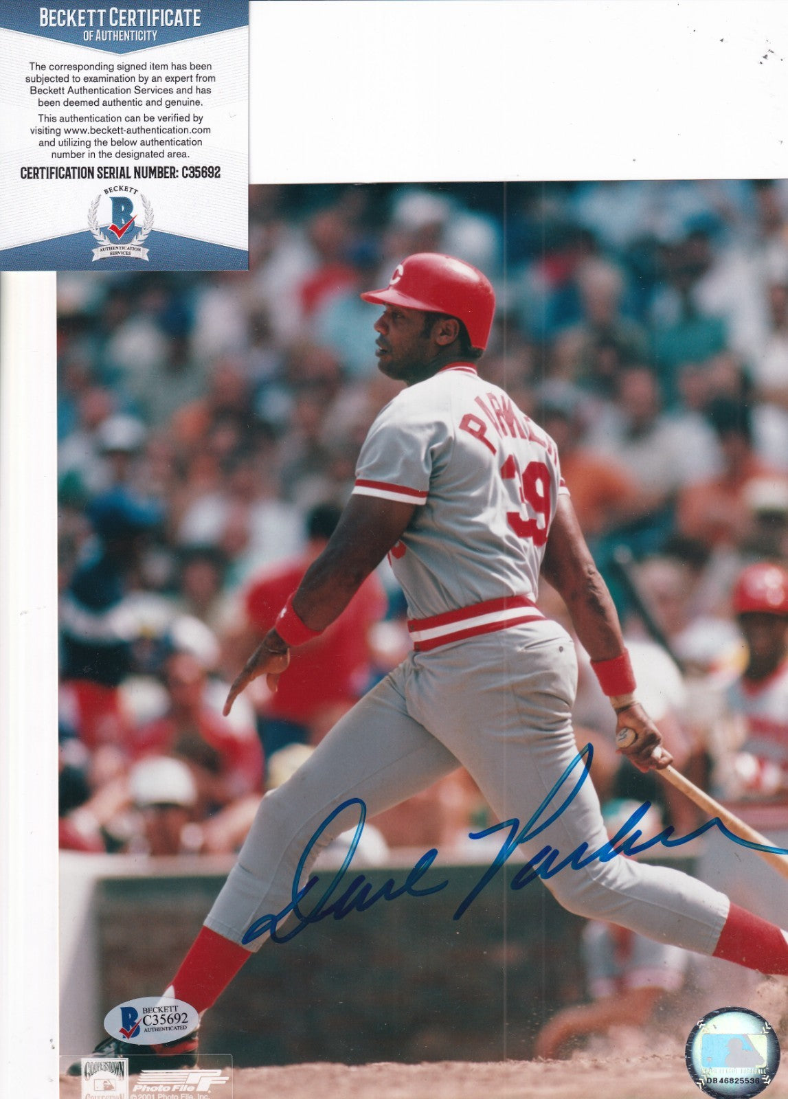 DAVE PARKER signed (ST LOUIS CARDINALS) baseball 8X10 photo BECKETT C35692