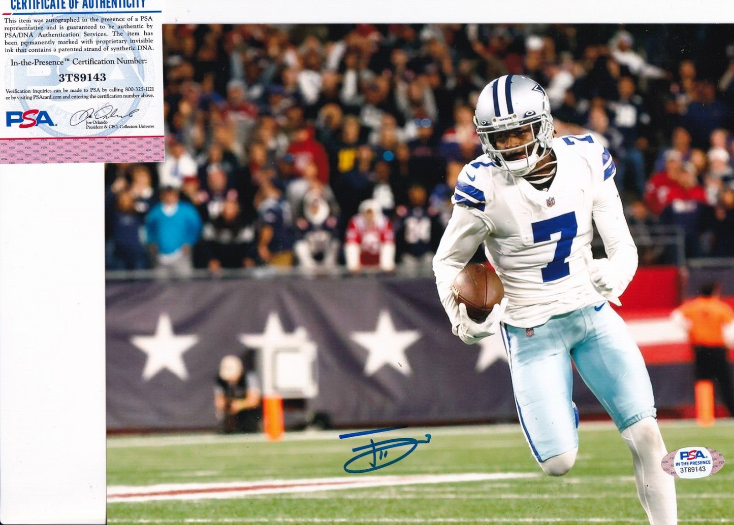 TREVON DIGGS signed (DALLAS COWBOYS) Football 8X10 photo PSA/DNA COA 3T89143