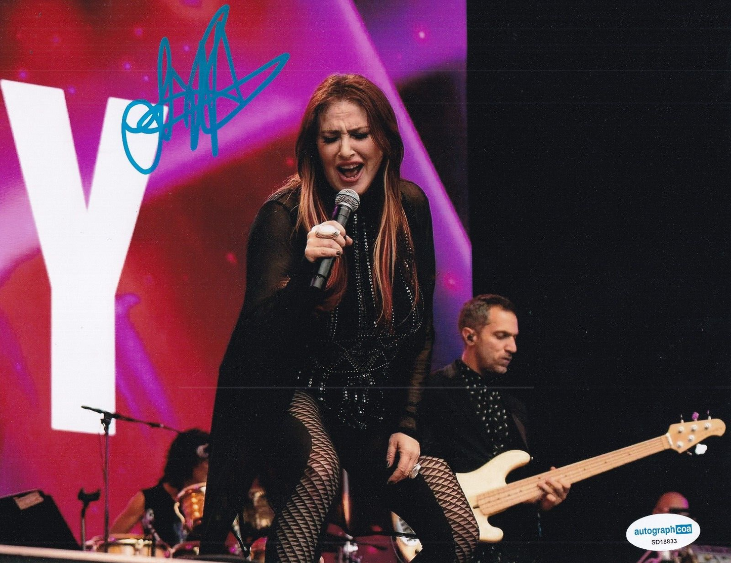 TIFFANY signed (I THINK WE'RE ALONE NOW) 1980's music 8X10 photo ACOA SD18833