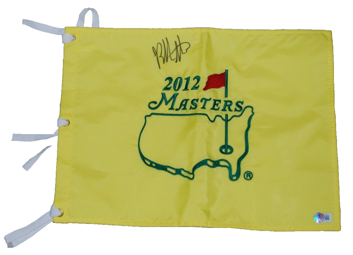 BUBBA WATSON signed (2012 MASTERS) Augusta Golf pin flag BECKETT BAS BQ88753