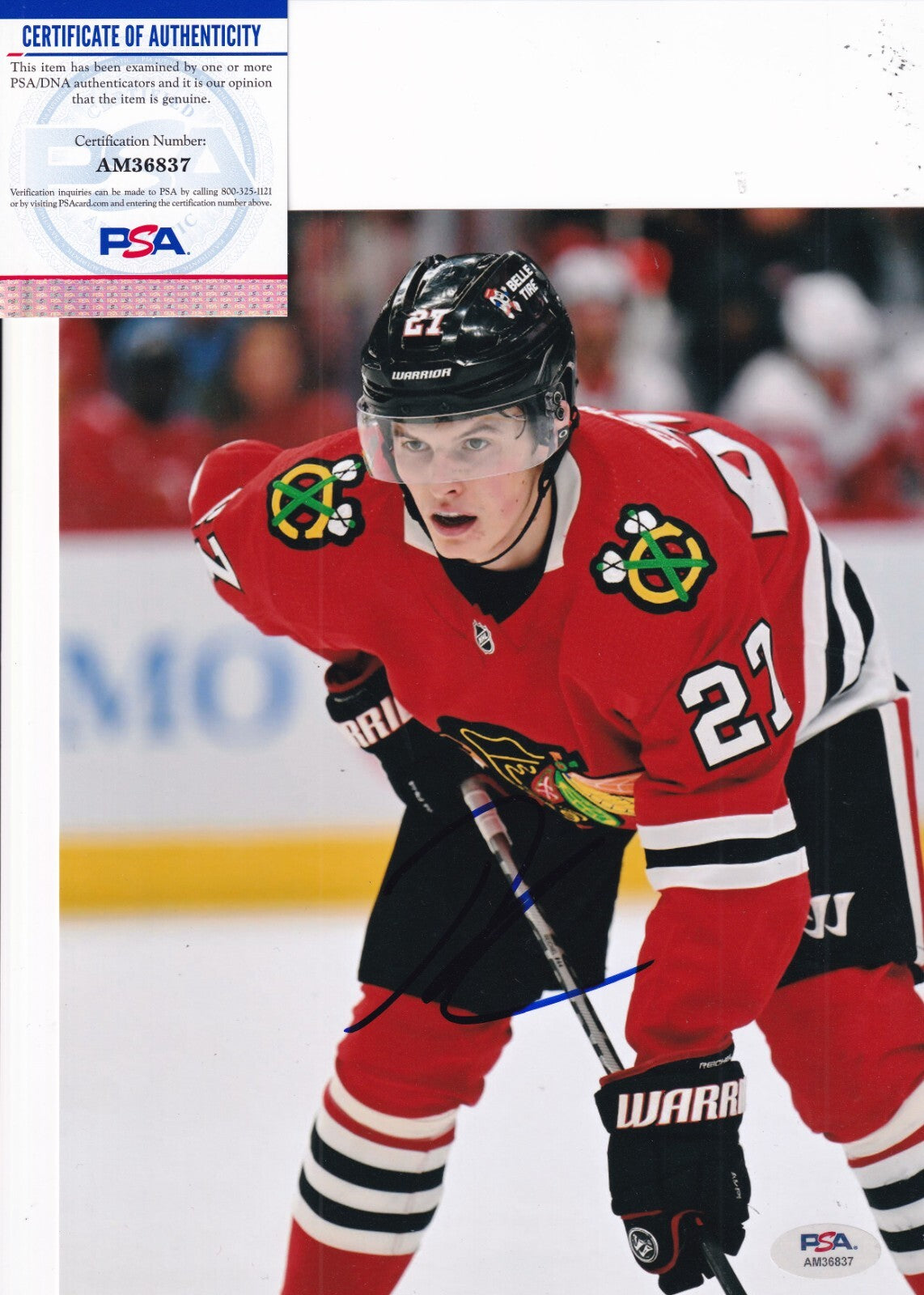 LUKAS REICHEL signed (CHICAGO BLACKHAWKS) autograph HOCKEY 8X10 PSA/DNA AM36837