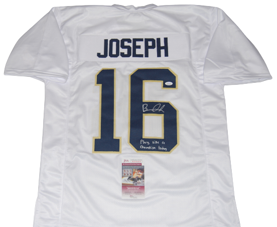 BRANDON JOSEPH signed (NOTRE DAME FIGHTING IRISH) PLACT white custom jersey JSA 