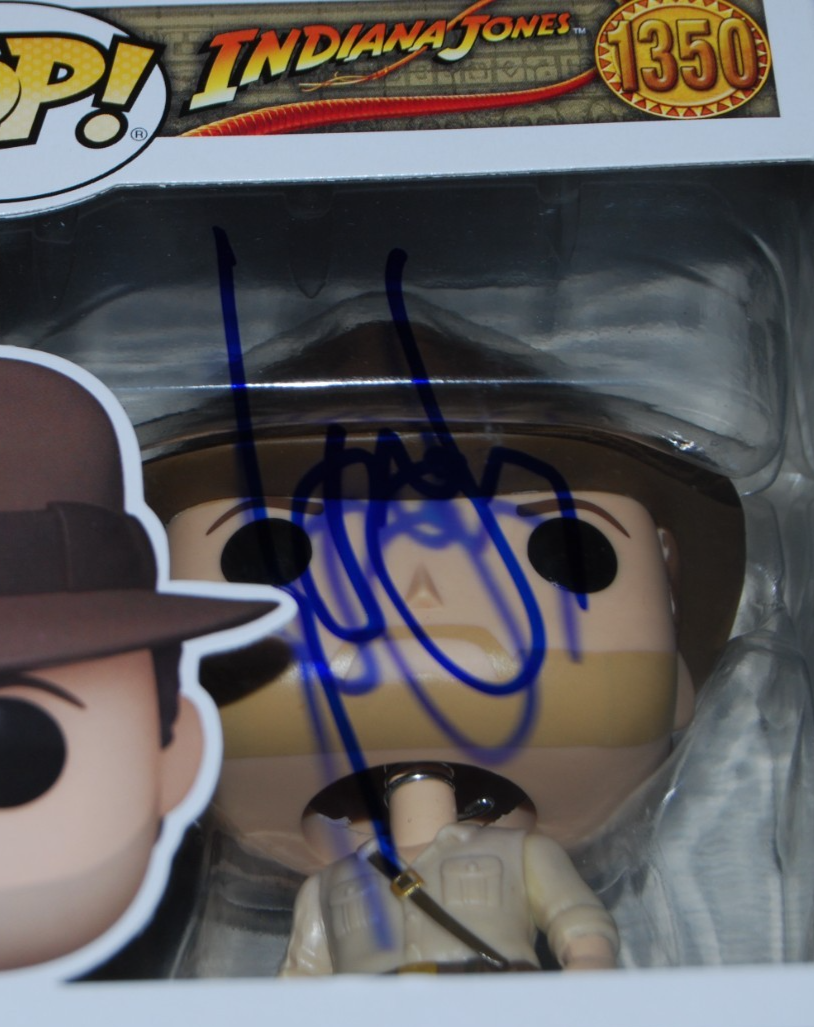 HARRISON FORD signed (INDIANA JONES) Funko pop #1350 BECKETT BAS AE38947