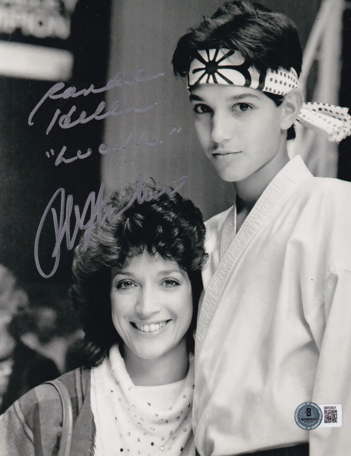 RALPH MACCHIO & RANDEE HELLER signed (THE KARATE KID) 8X10 photo Beckett BAS