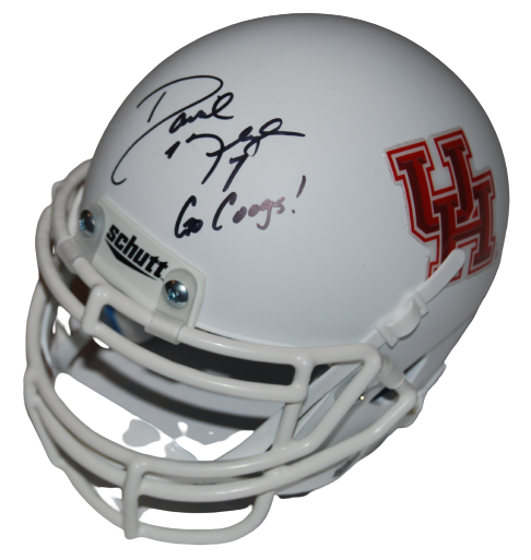 DAVID KLINGLER signed (HOUSTON COUGARS) white mini football helmet BECKETT BAS