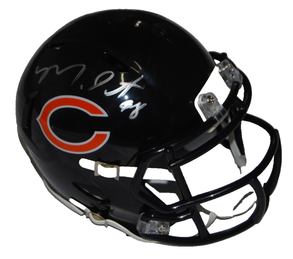 MONTEZ SWEAT signed (CHICAGO BEARS) 2026 mini football helmet JSA COA CR86540