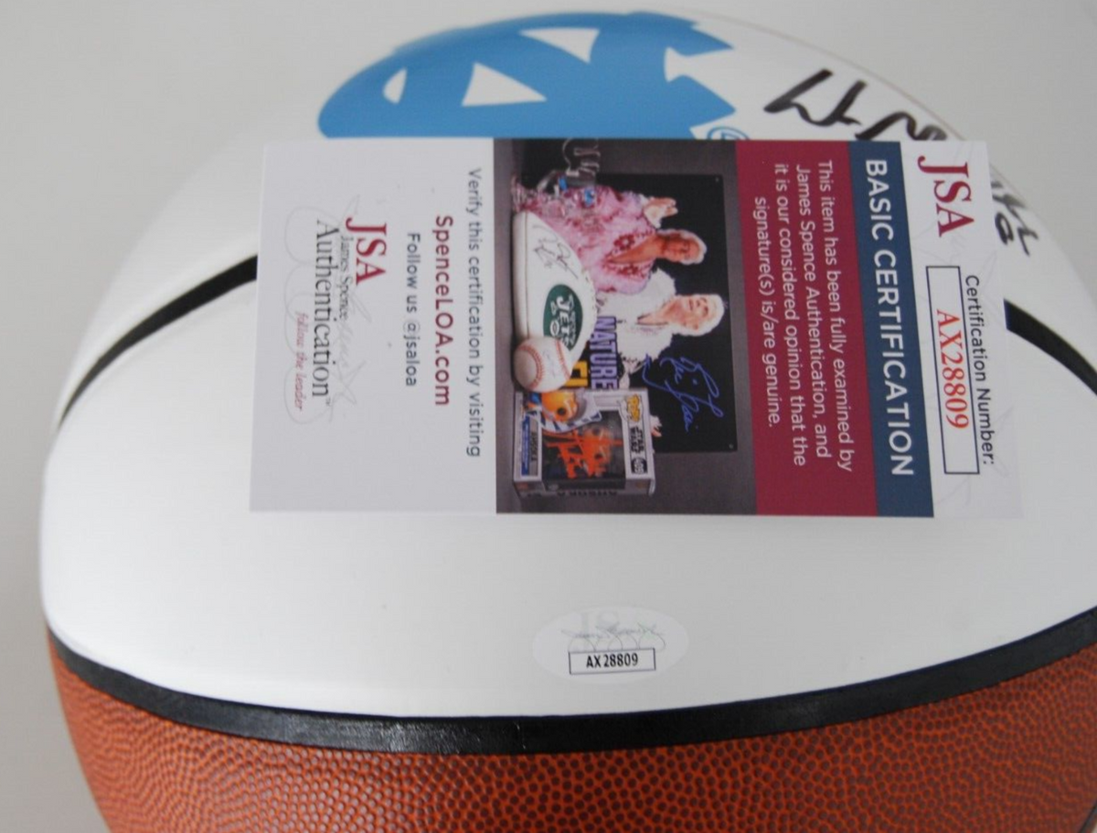 WES MILLER signed (NORTH CAROLINA TAR HEELS) Full Size basketball JSA AX28809