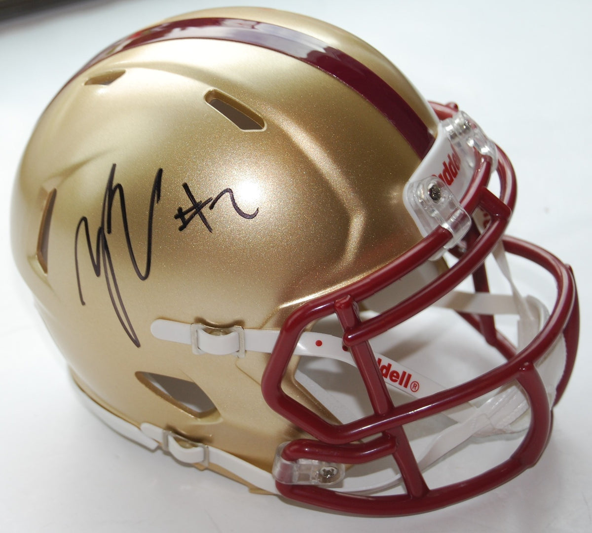 ZACK EVANS signed (BOSTON COLLEGE EAGLES) mini football helmet W/COA C