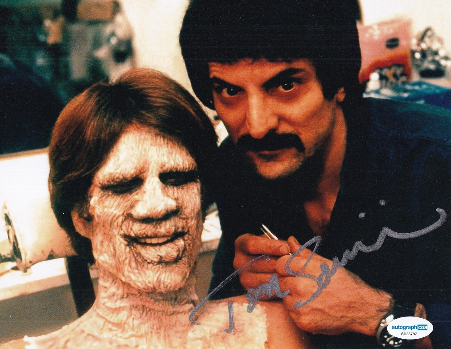 TOM SAVINI signed (FROM DUSK TILL DAWN) Special Effects 8X10 photo ACOA SD86797