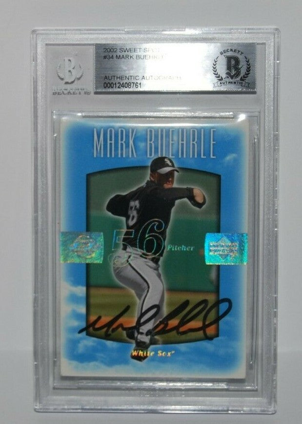 MARK BUEHRLE signed CHICAGO WHITE SOX Sweet Spot 2002 UD card BECKETT #34 BAS