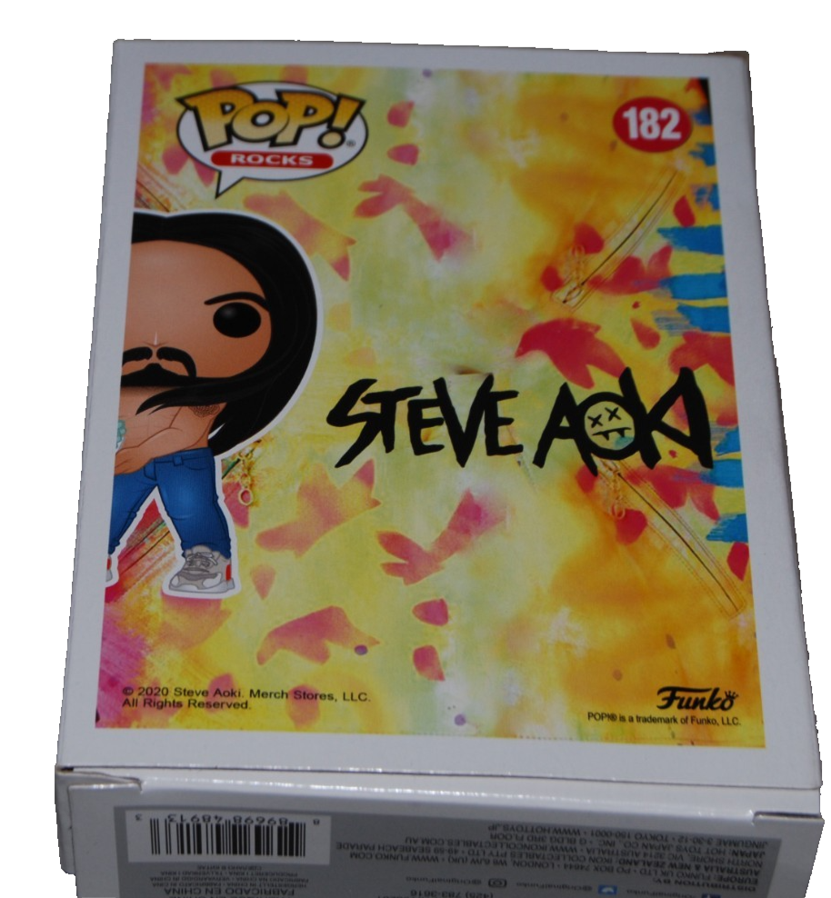 STEVE AOKI signed (Funko Pop Rocks) 2020 Convention #182 BECKETT BAS BV13309
