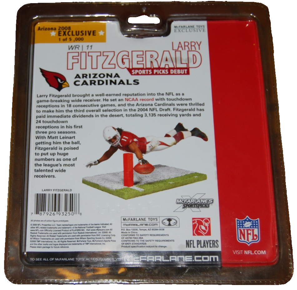 LARRY FITZGERALD signed (ARIZONA CARDINALS) 2008 McFarlane Figurine PSA/DNA