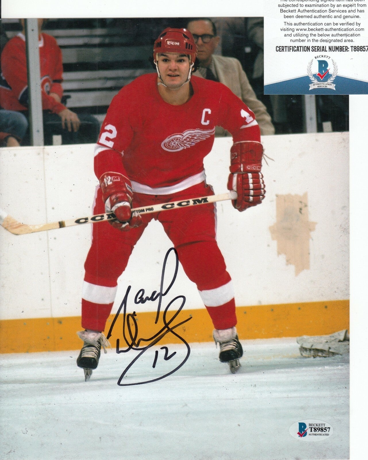 MARCEL DIONNE signed (DETROIT RED WINGS) Hockey 8X10 photo BECKETT BAS T89857