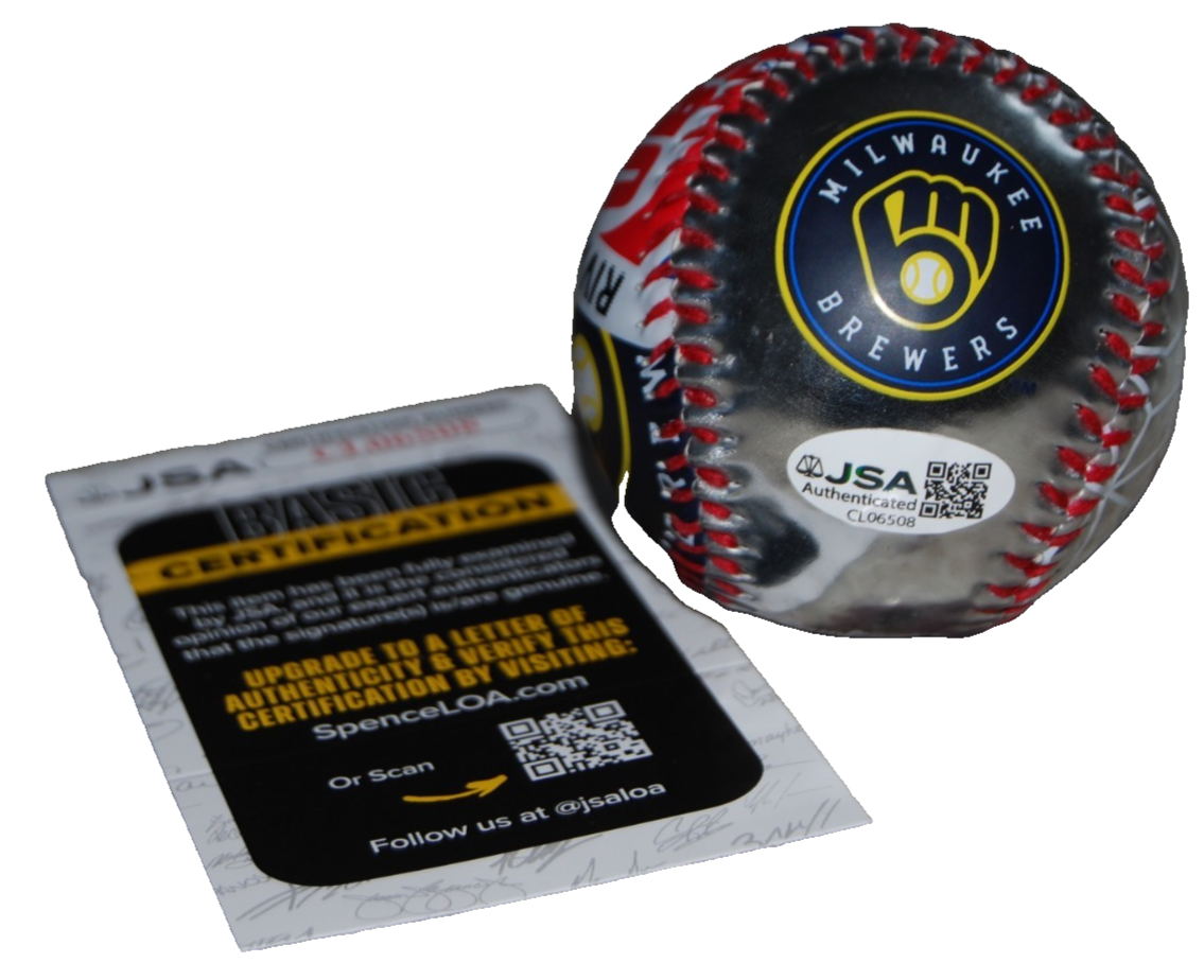 MICHAEL BUSCH signed (CHICAGO CUBS) Rivalry Series Logo baseball JSA CL06508