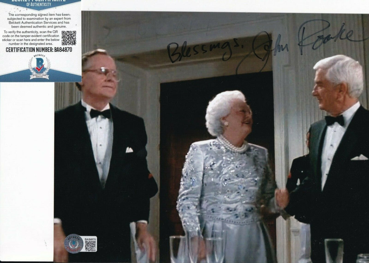 JOHN ROARKE signed (THE NAKED GUN 2 1/2) Movie 8X10 photo BECKETT BAS BB84870