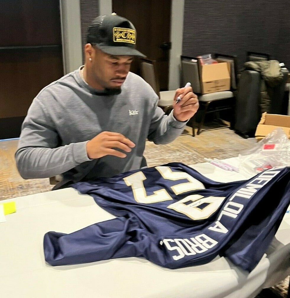 JUSTIN & JAYSON ADEMILOLA signed (NOTRE DAME FIGHTING IRISH) Blue XL jersey JSA