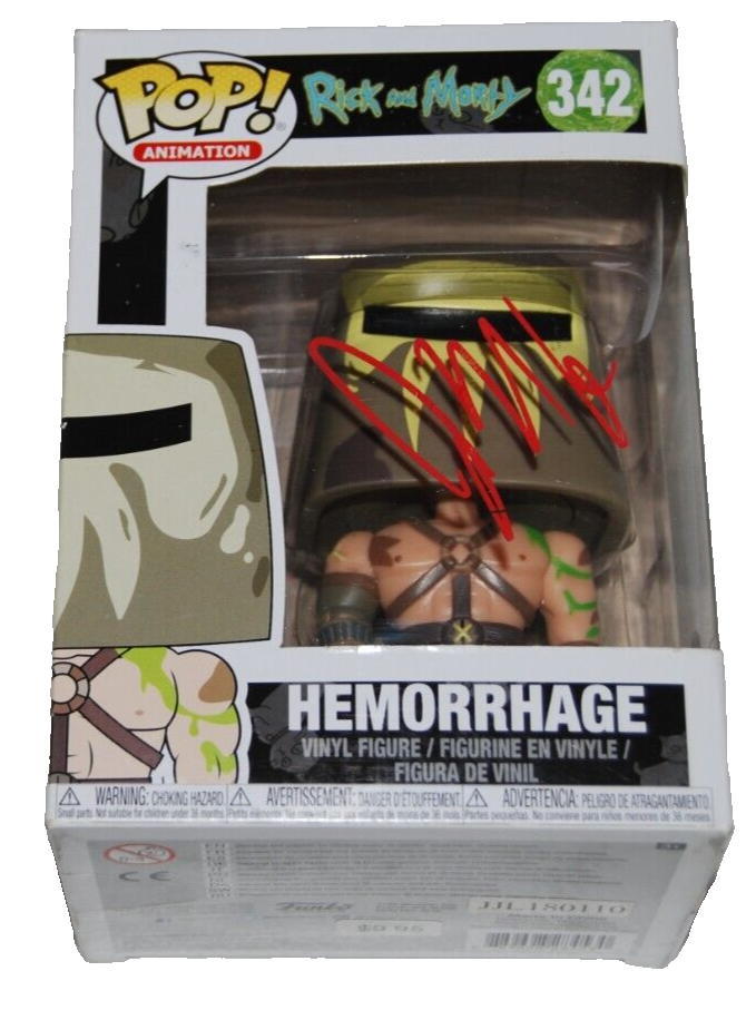 JOEL MCHALE signed (RICK AND MORTY) Hemorrhage #342 Funko Pop BECKETT BM98968