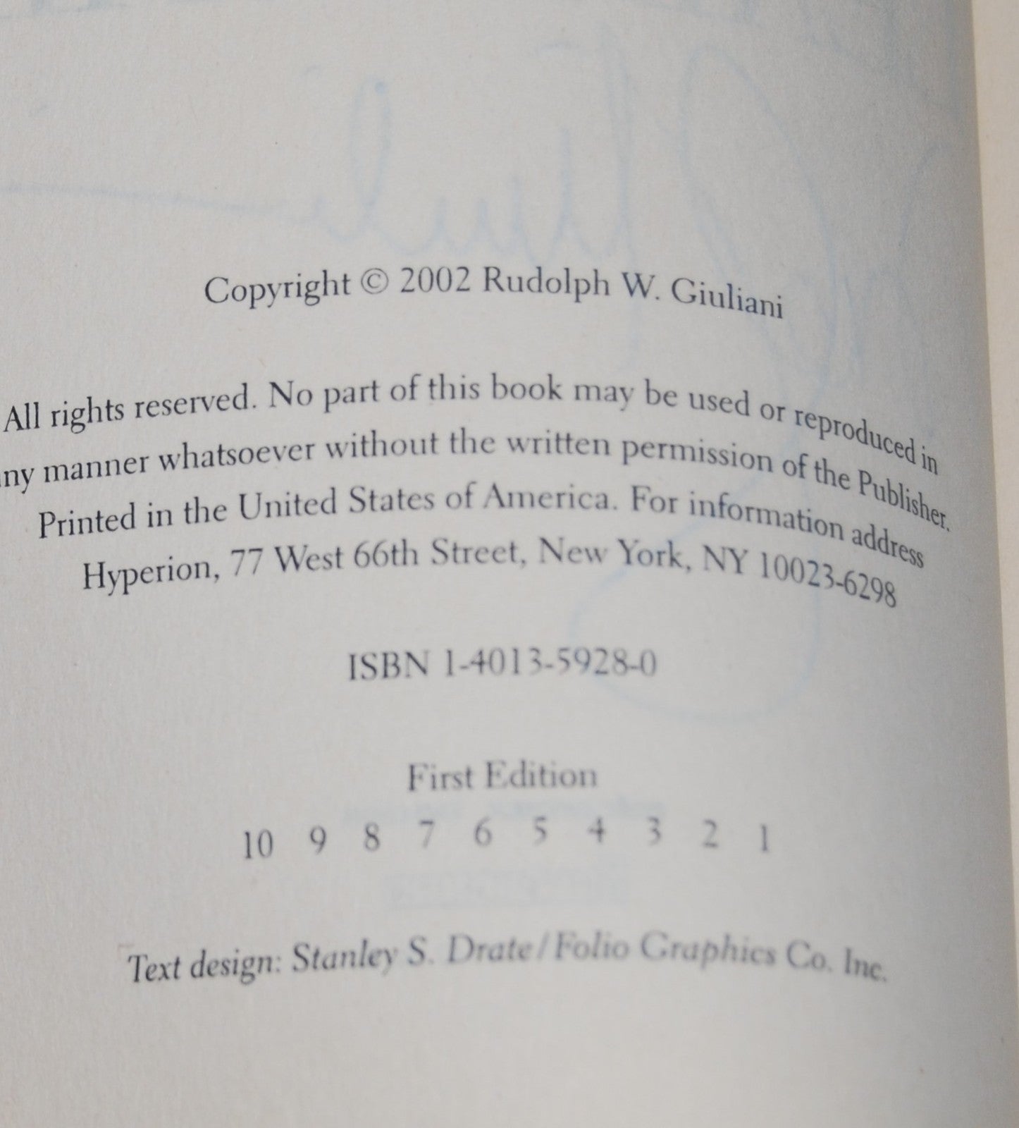 RUDY GIULIANI signed (LEADERSHIP) 1ST EDITION BOOK (NEW YORK MAYOR 9-11) W/COA