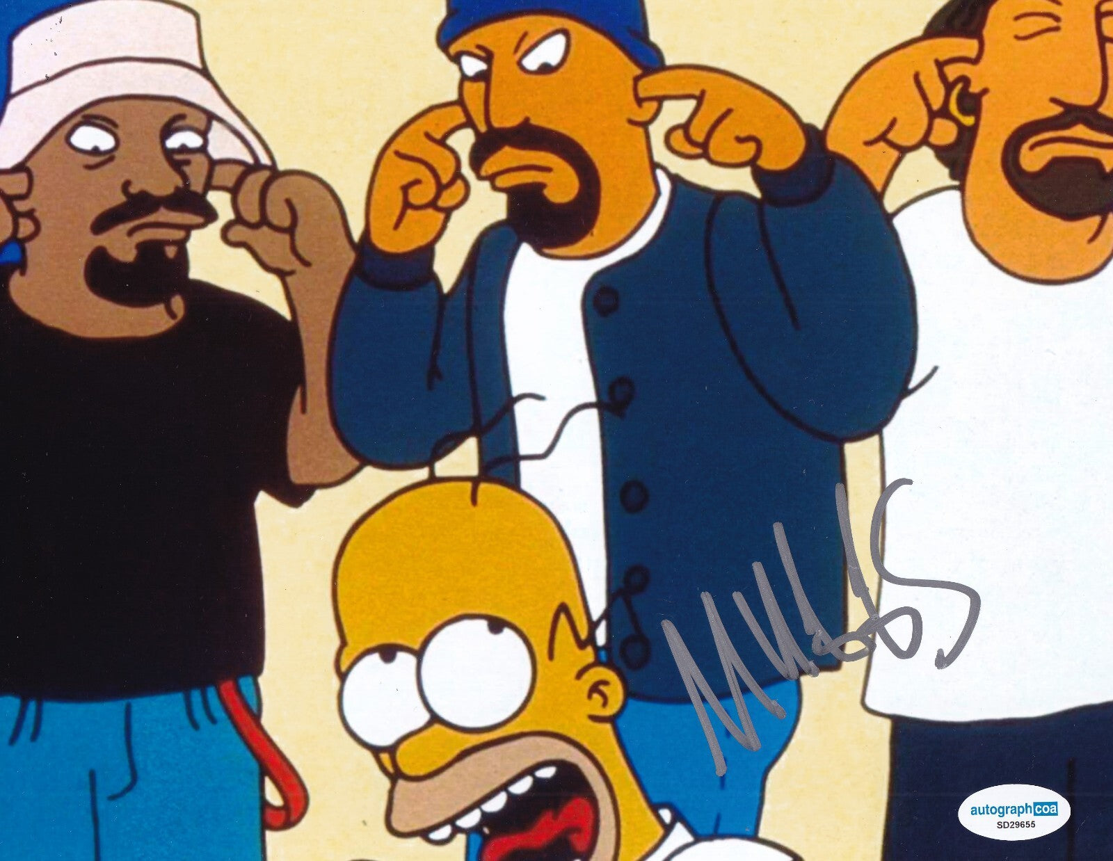 DJ MUGGS signed (CYPRESS HILL) The Simpsons 8x10 photo ACOA SD29655