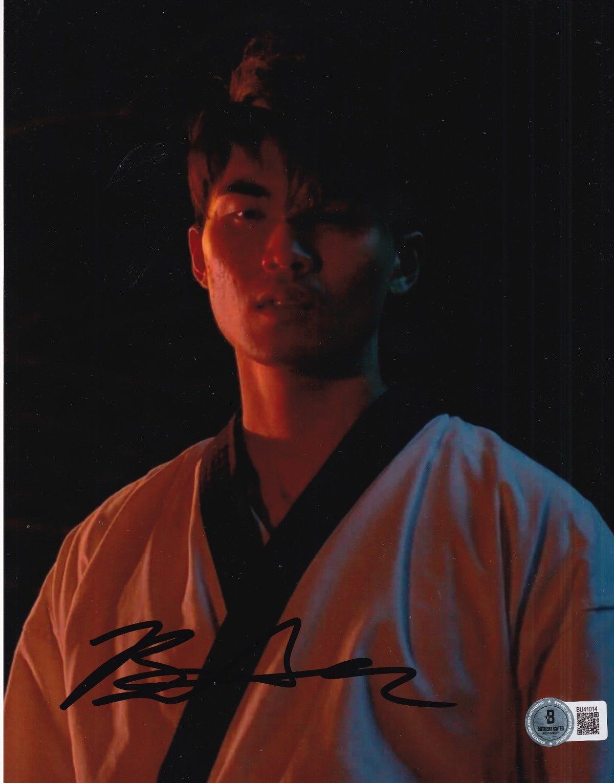 BRANDON H LEE signed (COBRA KAI) Kwon Karate 8X10 photo BECKETT BAS BU41014
