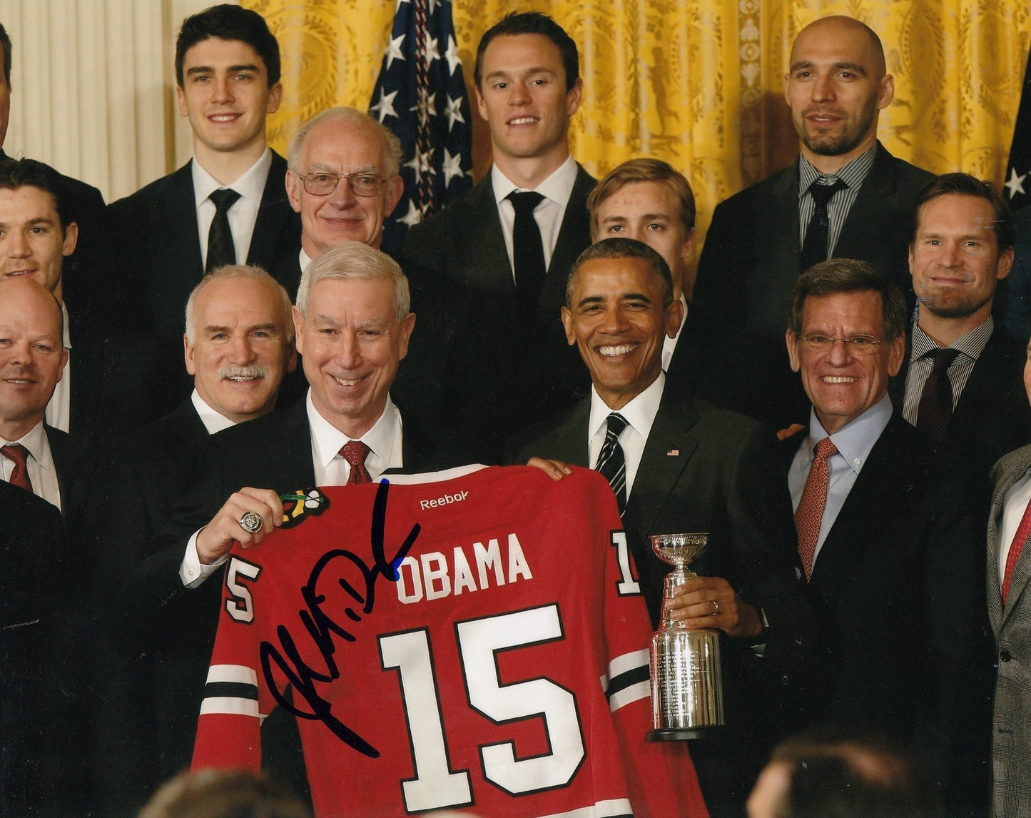 JOHN MCDONOUGH signed (CHICAGO BLACKHAWKS) STANLEY CUP 8X10 photo W/COA #1