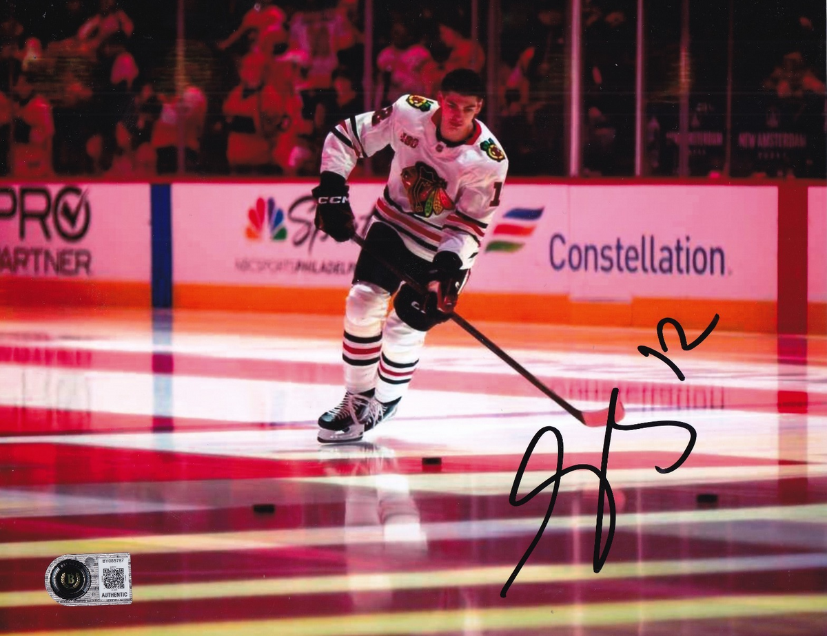SACHA BOISVERT signed (CHICAGO BLACKHAWKS) Hockey 8X10 photo BECKETT BY085787