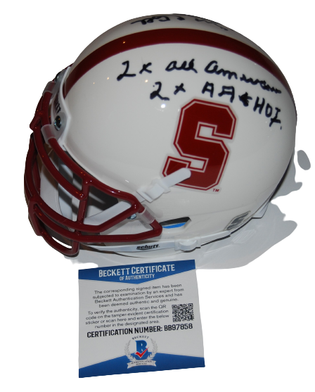 BILL MCCOLL signed (STANFORD CARDINAL) mini football helmet BECKETT BB97858