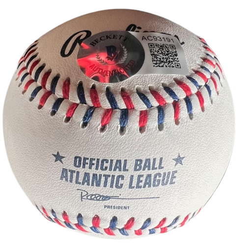 BEN GRIEVE signed (OAKLAND ATHLETICS) Atlantic League baseball BECKETT AC93191