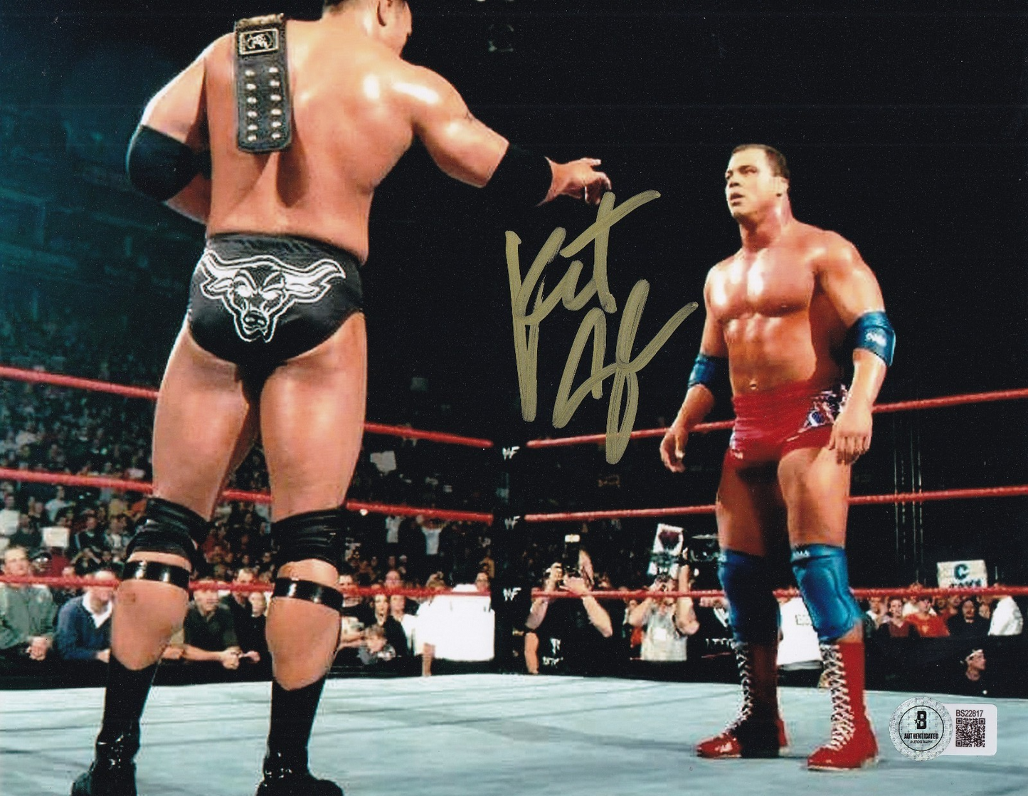 KURT ANGLE signed (WRESTLING) WWE 1996 OLYMPIC 8X10 photo BECKETT BAS BS22817