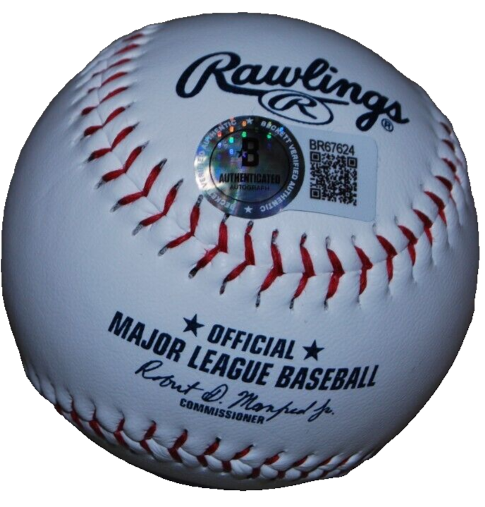 ELI MORGAN signed (CHICAGO CUBS) OML Logo baseball BECKETT BAS BR67624