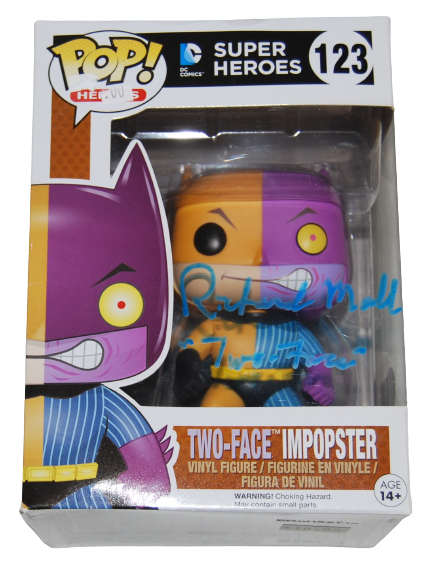 RICHARD MOLL signed (BATMAN) TWO-FACE IMPOSTER #123 Funko Pop BECKETT BAS