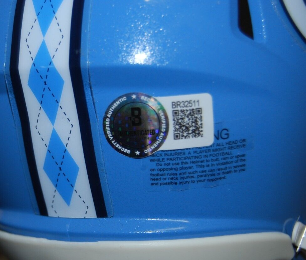BRYSON NESBIT signed (NORTH CAROLINA TAR HEELS) mini helmet BECKETT BR32511