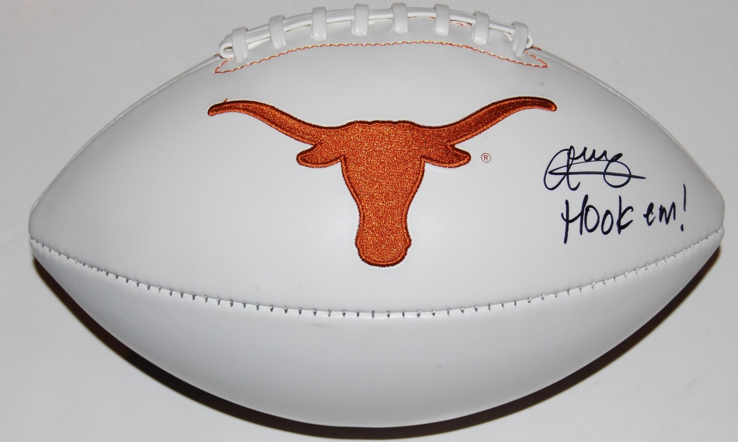 ANTHONY COOK signed (TEXAS LONGHORNS) Embroidered logo football W/COA C