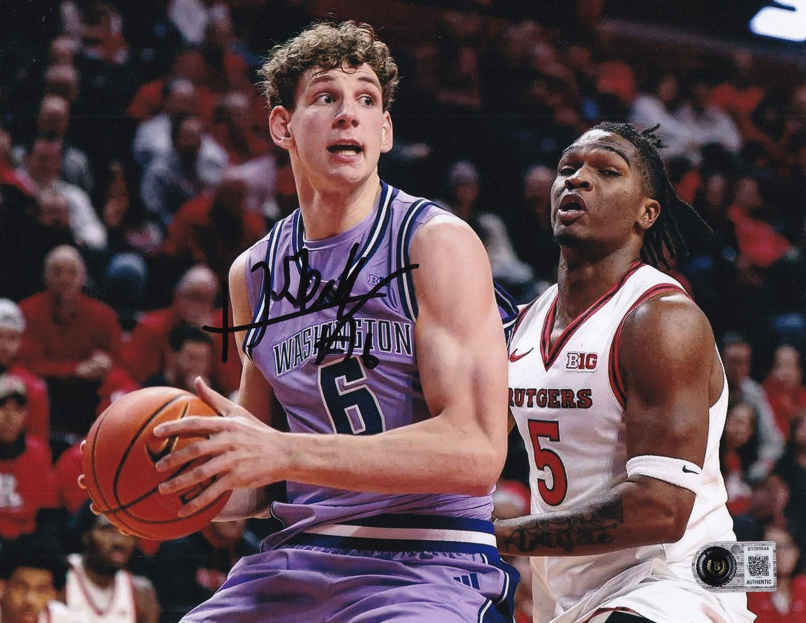 HANNES STEINBACH signed (WASHINGTON HUSKIES) basketball 8X10 BECKETT BY085644