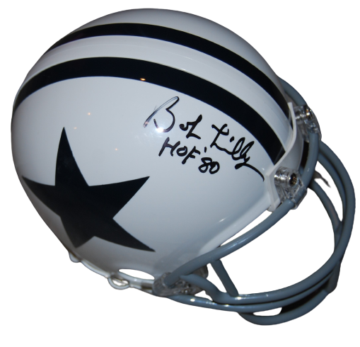 BOB LILLY signed (DALLAS COWBOYS) mini football helmet BECKETT BAS BG93643