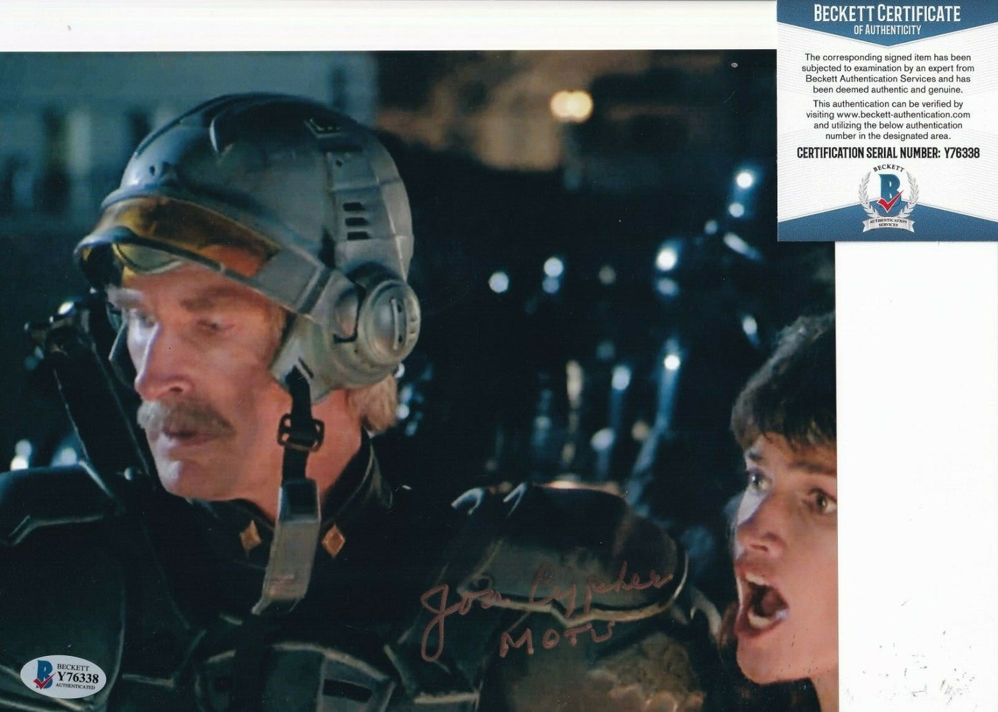 JON CYPHER signed THE MASTERS OF THE UNIVERE Movie 8X10 photo BECKETT BAS Y76338