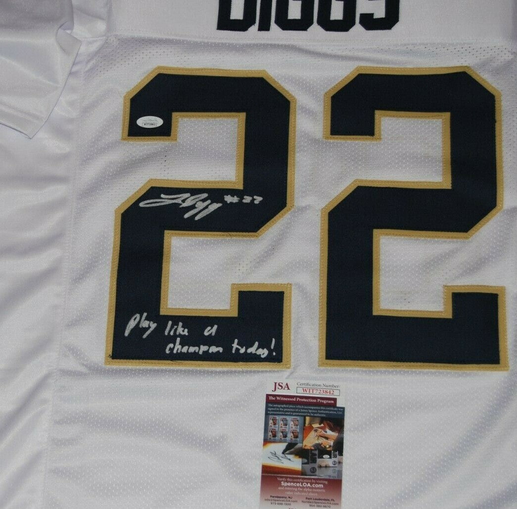LOGAN DIGGS signed (NOTRE DAME FIGHTING IRISH) PLCT White custom jersey JSA 