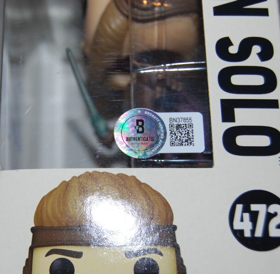 ALDEN EHRENREICH signed (STAR WARS) HAN SOLO #472 Funko Pop BECKETT BN37855