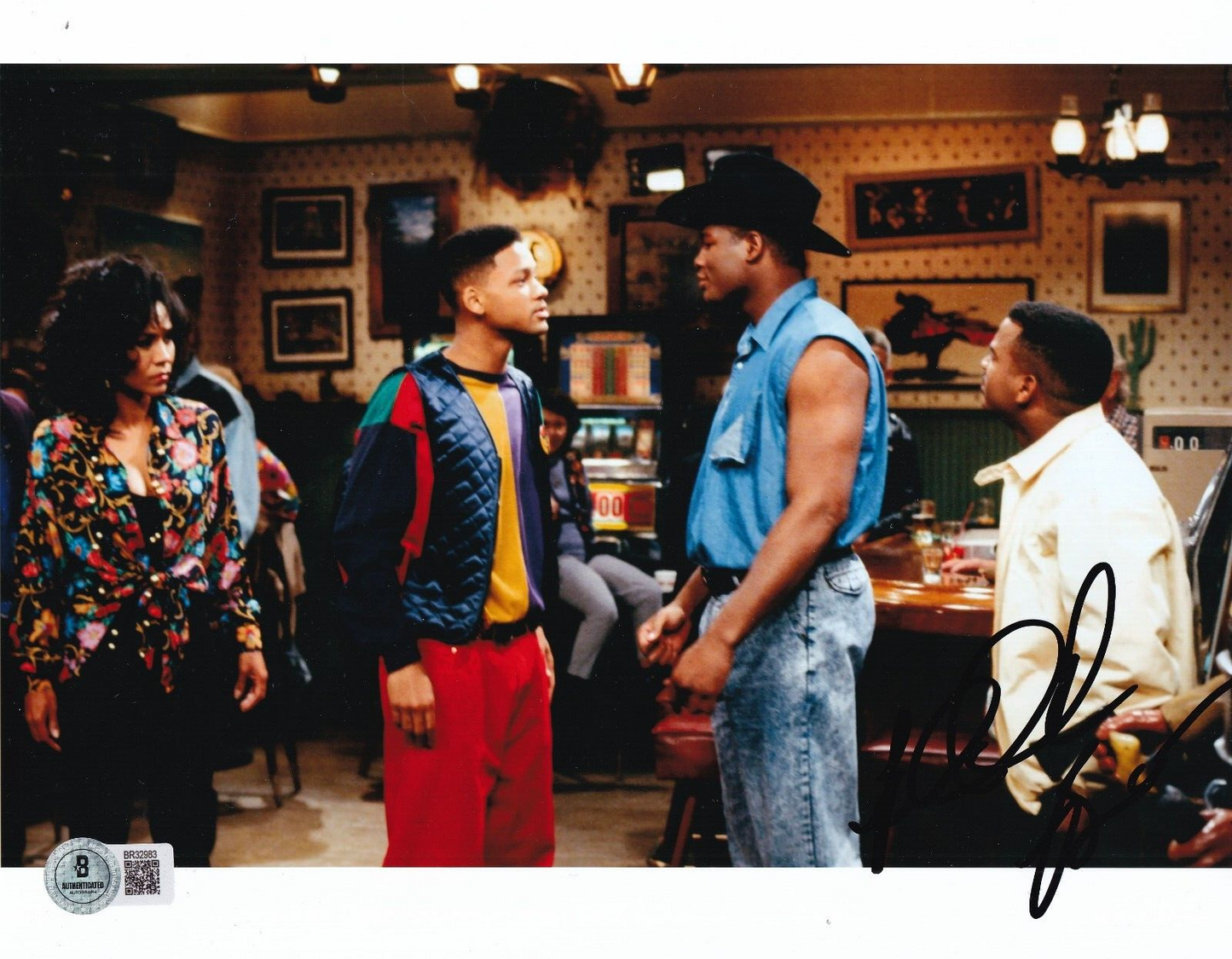 RIDDICK BOWE signed (BOXING) Fresh Prince 8X10 photo BECKETT BAS BR32983