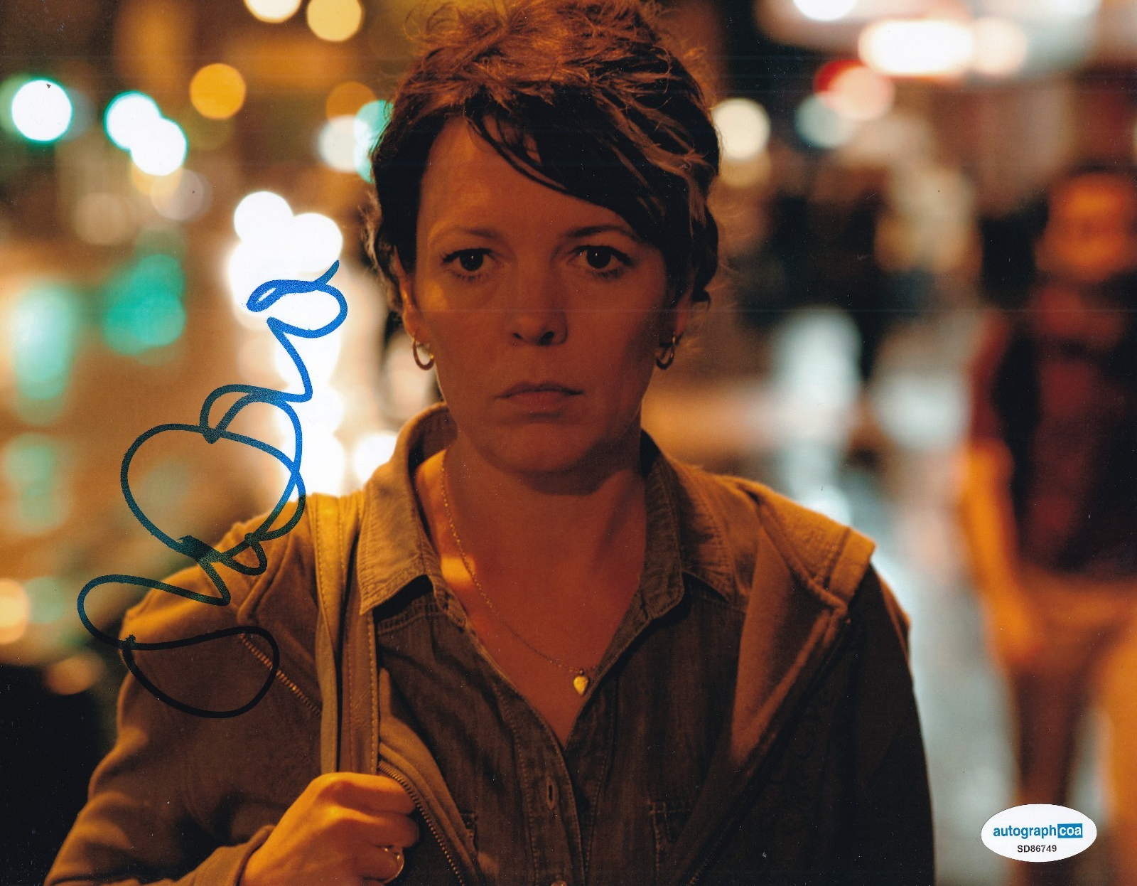 OLIVIA COLMAN signed (TYRANNOSAUR) Hannah movie 8X10 photo ACOA SD86749