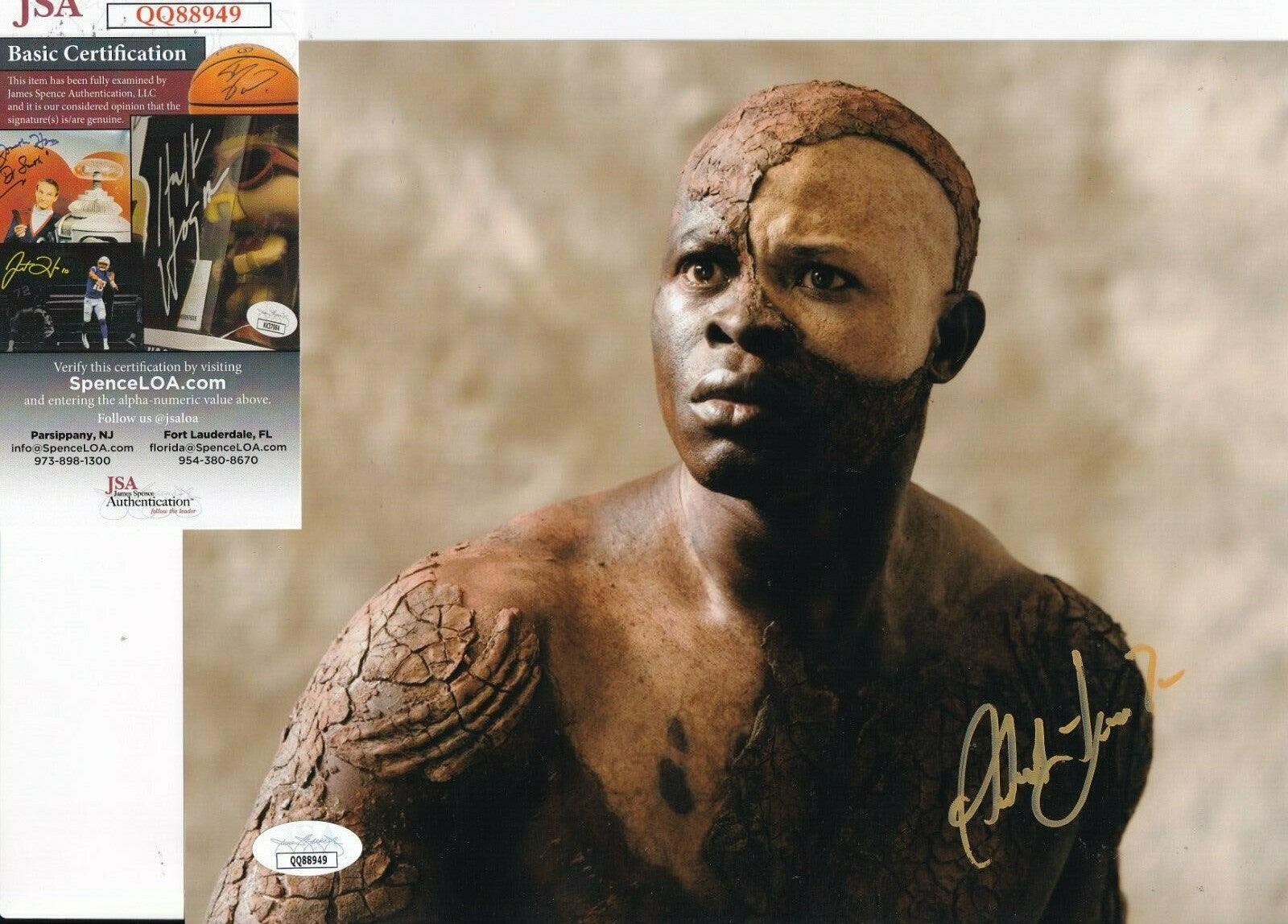 DJIMON HOUNSOU signed (THE TEMPEST) Caliban Movie 8X10 photo JSA QQ88949