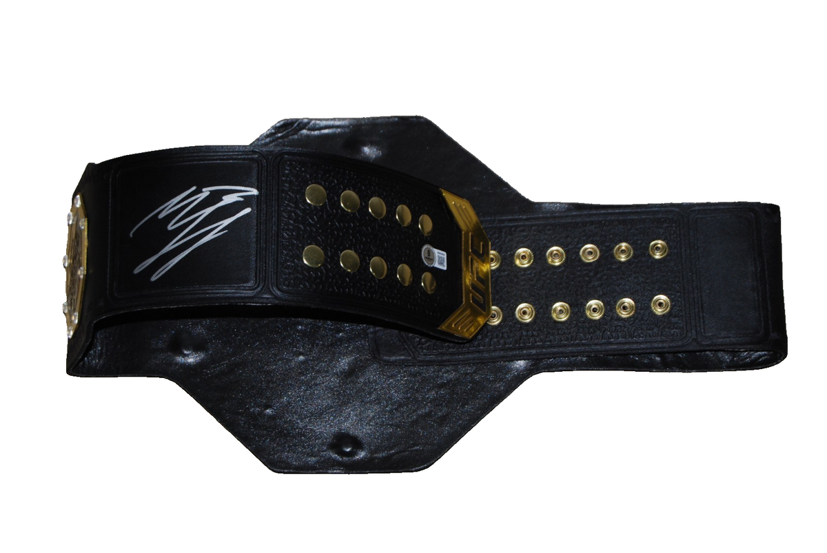 KHAMZAT CHIMAEV signed (UFC) MMA Leather Championship Belt BECKETT BAS BW54036