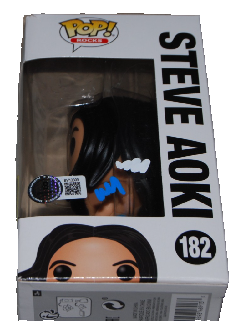 STEVE AOKI signed (Funko Pop Rocks) 2020 Convention #182 BECKETT BAS BV13309