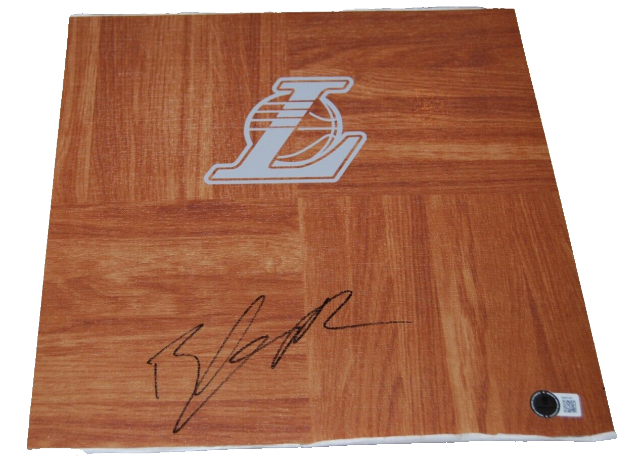 BRONNY JAMES signed (LOS ANGELES LAKERS) 12X12 Floorboard Beckett BM87491