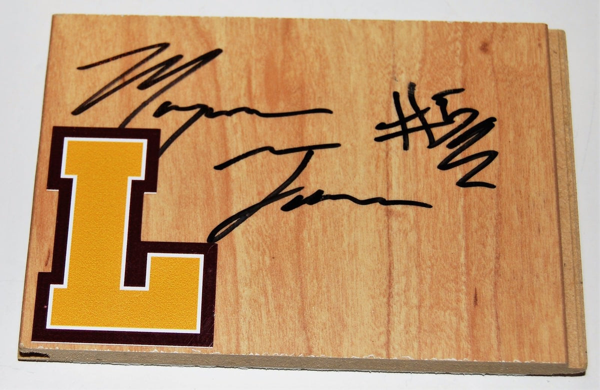 MARQUES TOWNES signed (LOYOLA CHICAGO RAMBLERS) basketball floorboard W/COA C