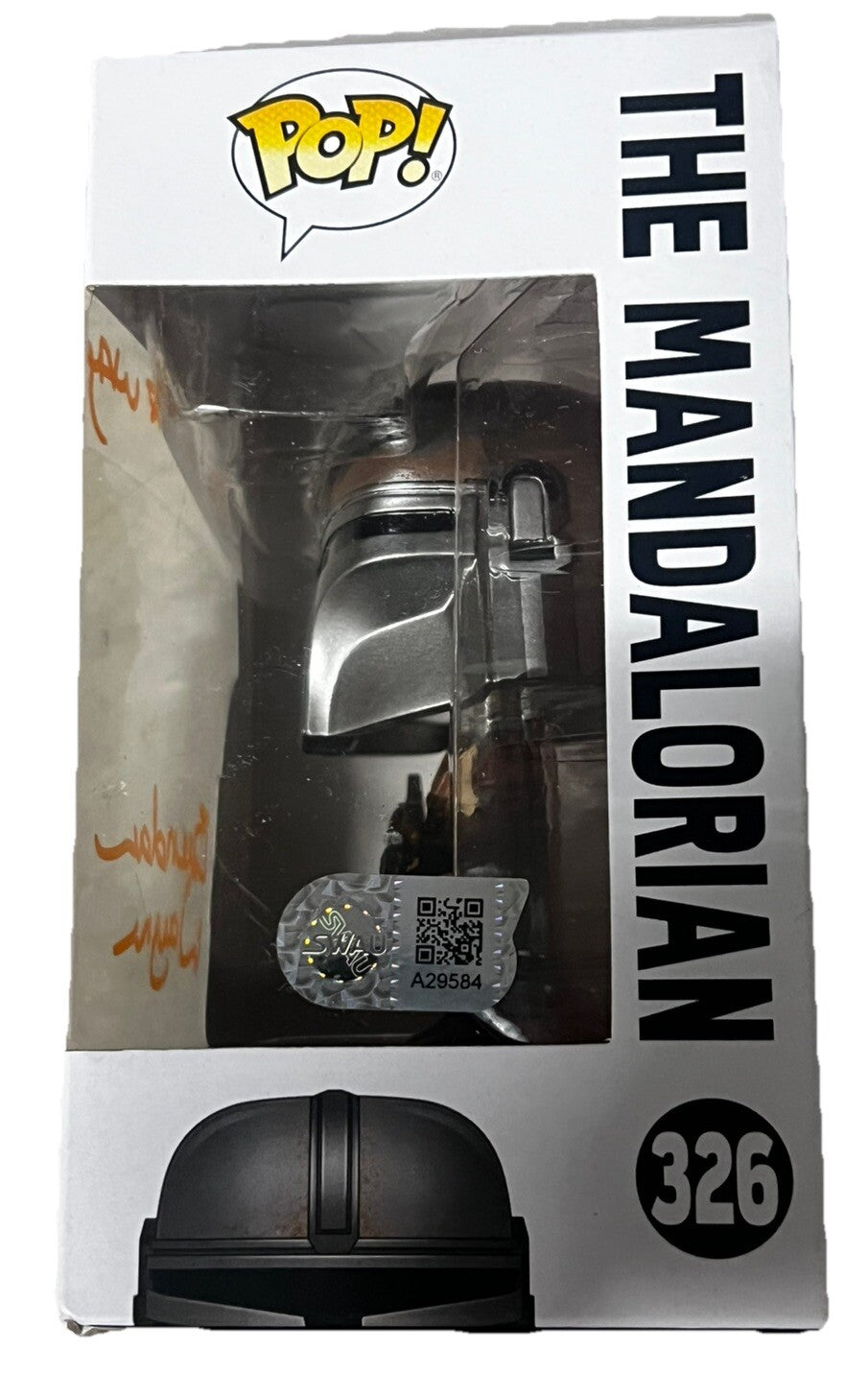 BRENDAN WAYNE signed (THE MANDALORIAN) Star Wars Funko Pop #345 SWAU A29584