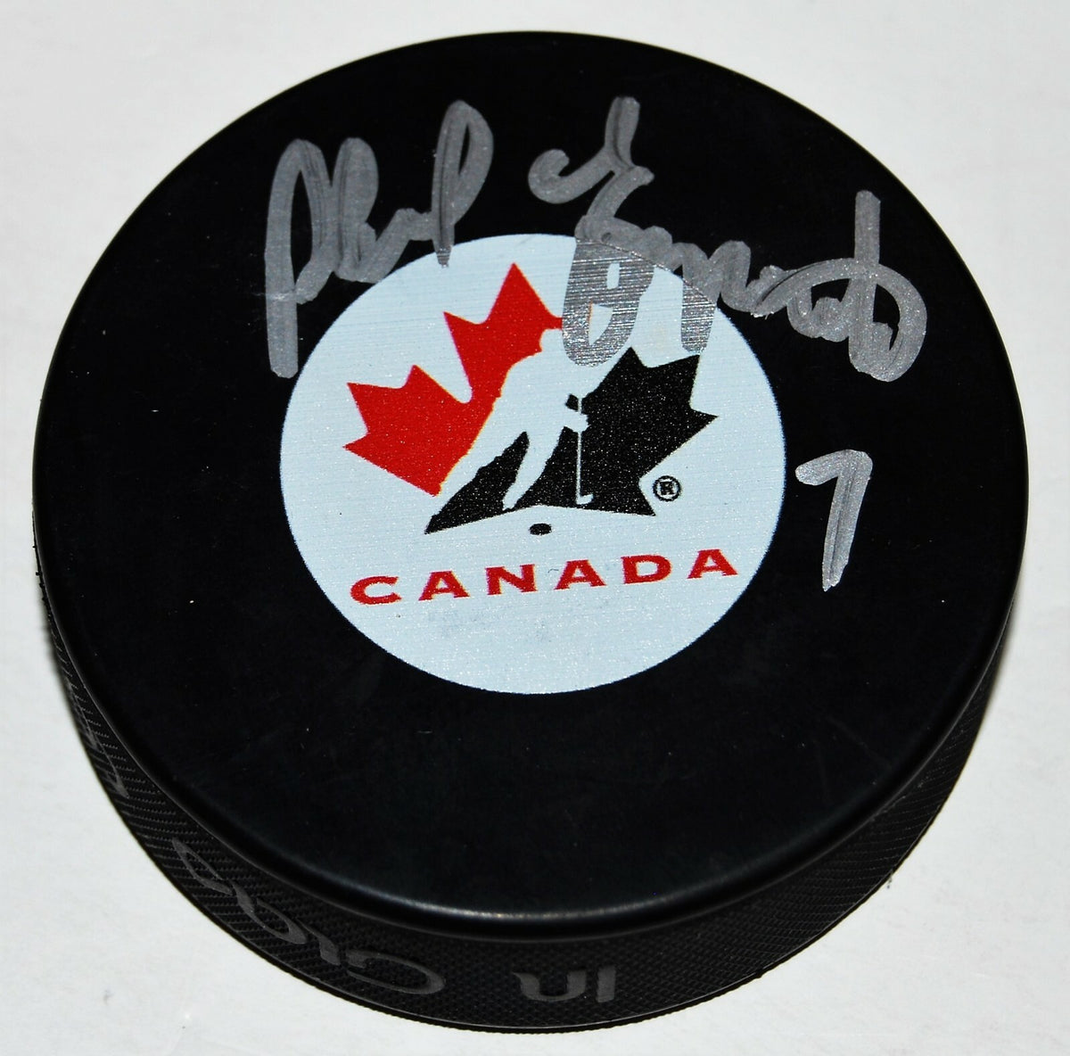 PHIL ESPOSITO signed (BOSTON BRUINS) Team Canada hockey puck autograph W/COA